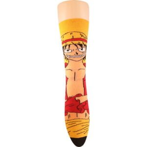 Luffy de One Piece en calcetín largo en Nomada Socks. Medias hechas con estilo