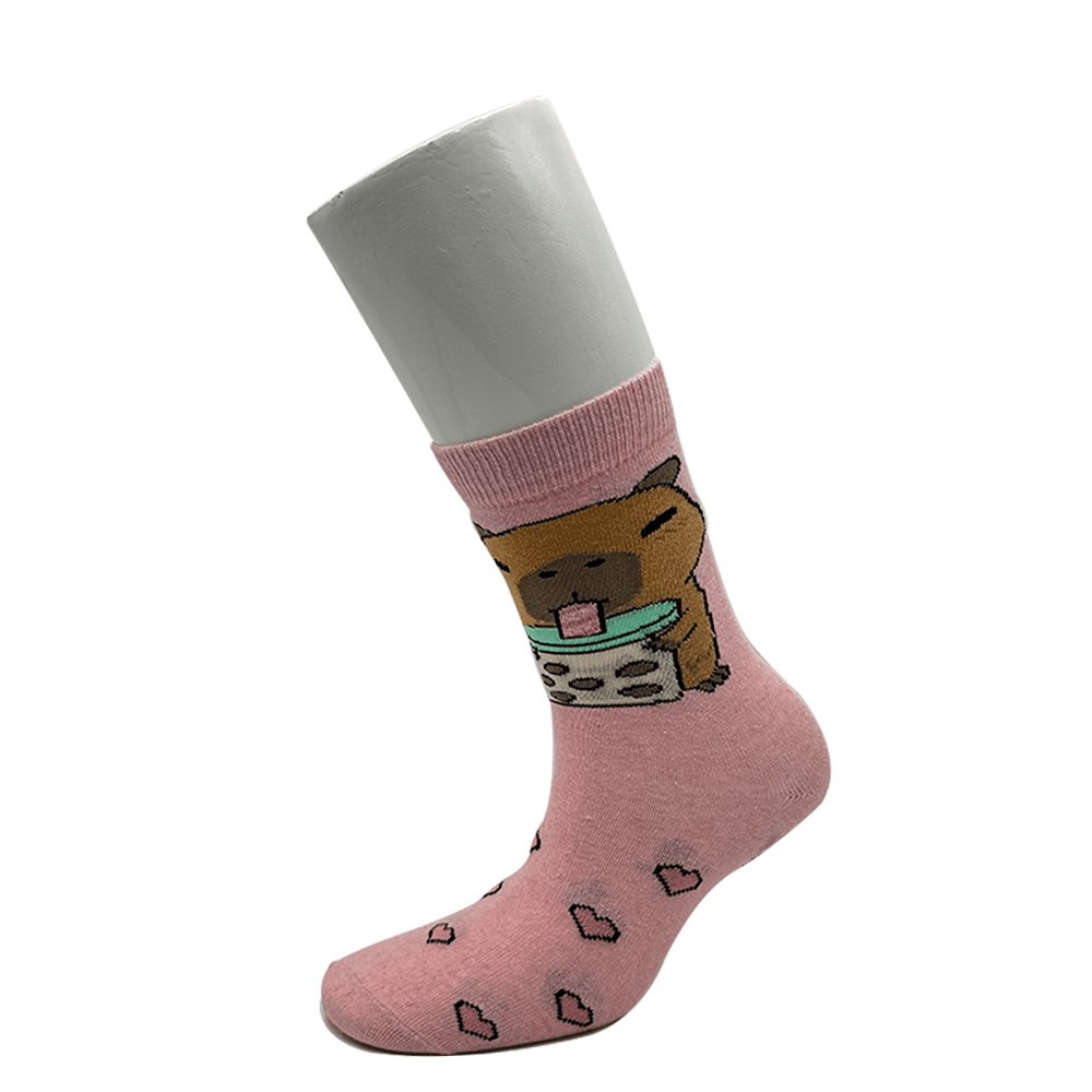 Capibara Bubble Tea. Calcetín Largo.